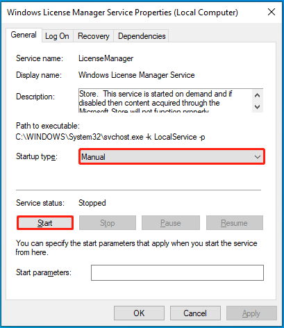 Enable the Windows License Manager service