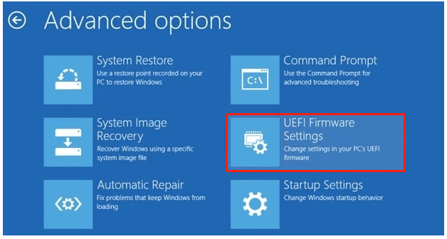 select UEFI Firmware Settings