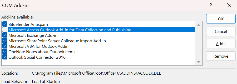 COM Add-Ins Windows 11