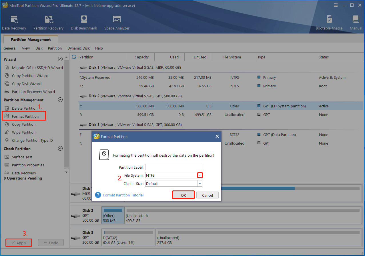 format a drive using MiniTool