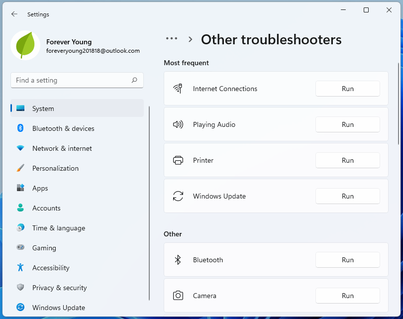 run Windows update troubleshooter