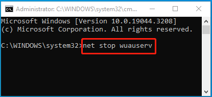 Stop the Windows Update service