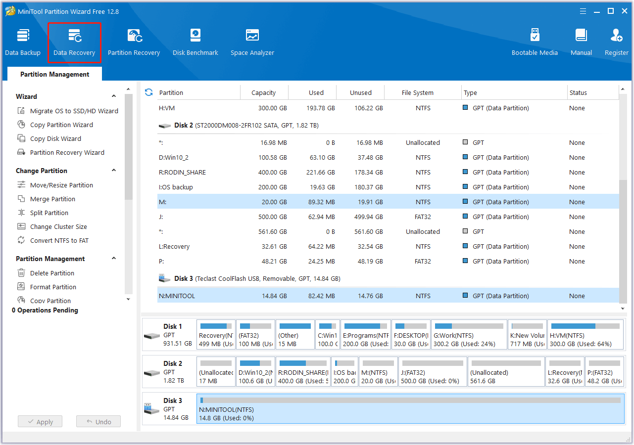 choose Data Recovery function