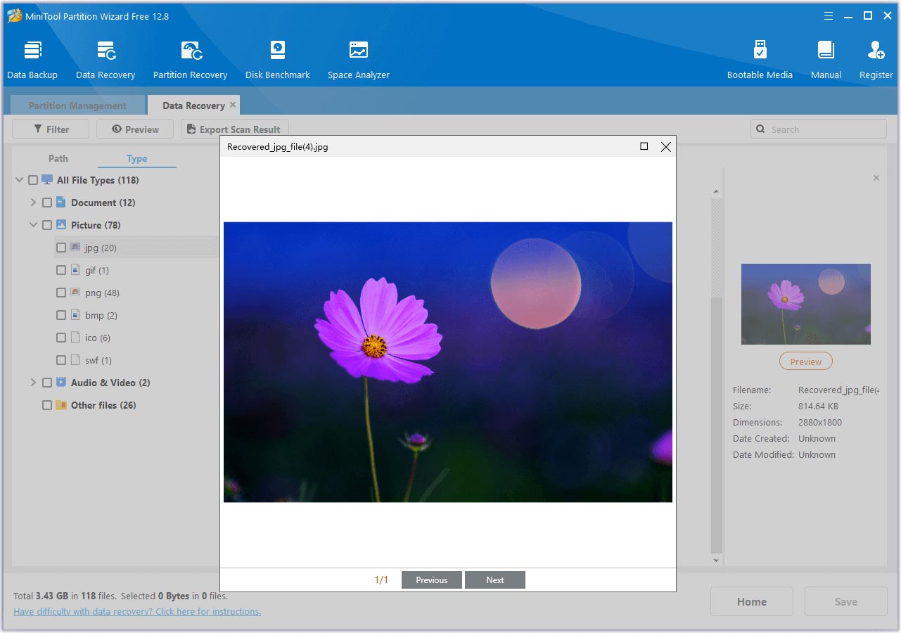 preview the found files