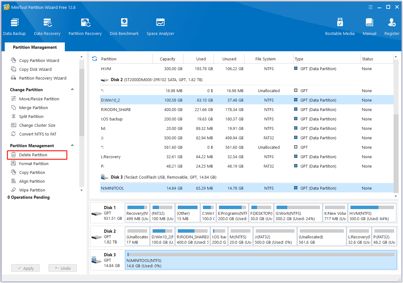 delete partition