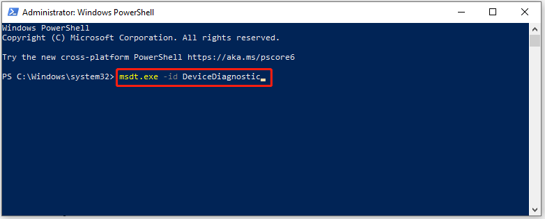 open Hardware and Devices Troubleshooter from PowerShell