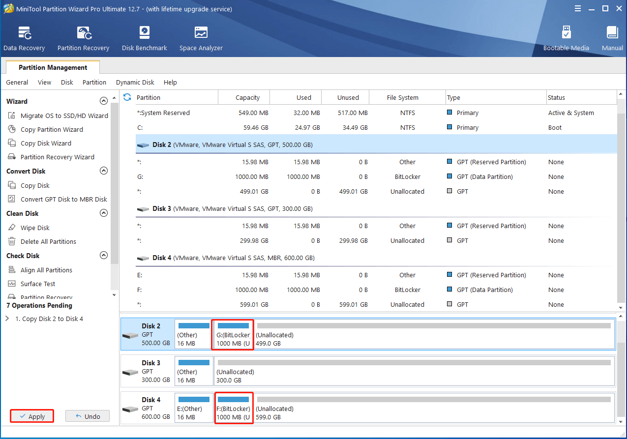 clone BitLocker drive to SSD using MiniTool