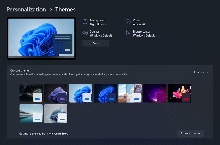 Microsoft background themes deals