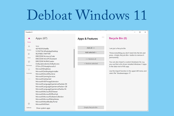 How to Debloat Windows 11 for Better Performance