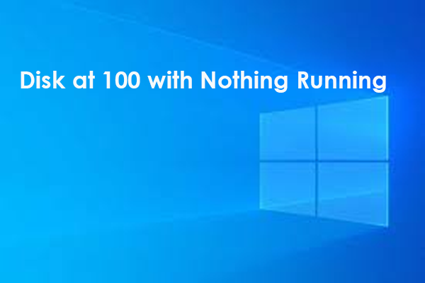 Disk Stuck at 100% at Startup But Nothing Running