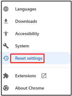 tap Reset settings
