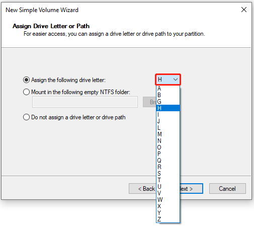 Select the correct drive letter