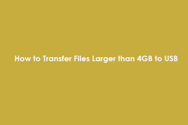 How to Transfer Files Larger than 4GB to USB of FAT32? [4 Ways]