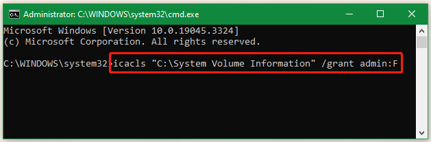 access System Volume Information via CMD