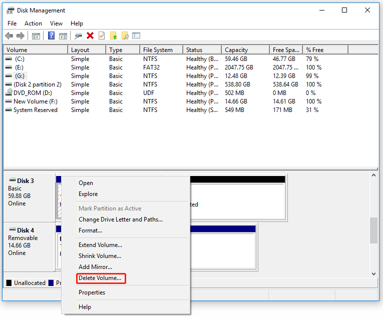 delete volume