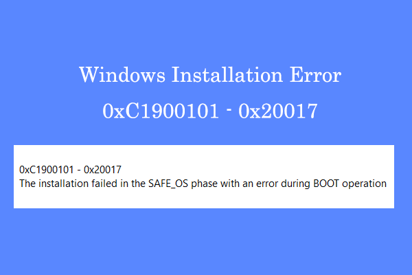 Windows Installation Error 0xC1900101 - 0x20017 [Solved]