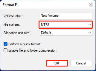 format Ext4 to NTFS using DM
