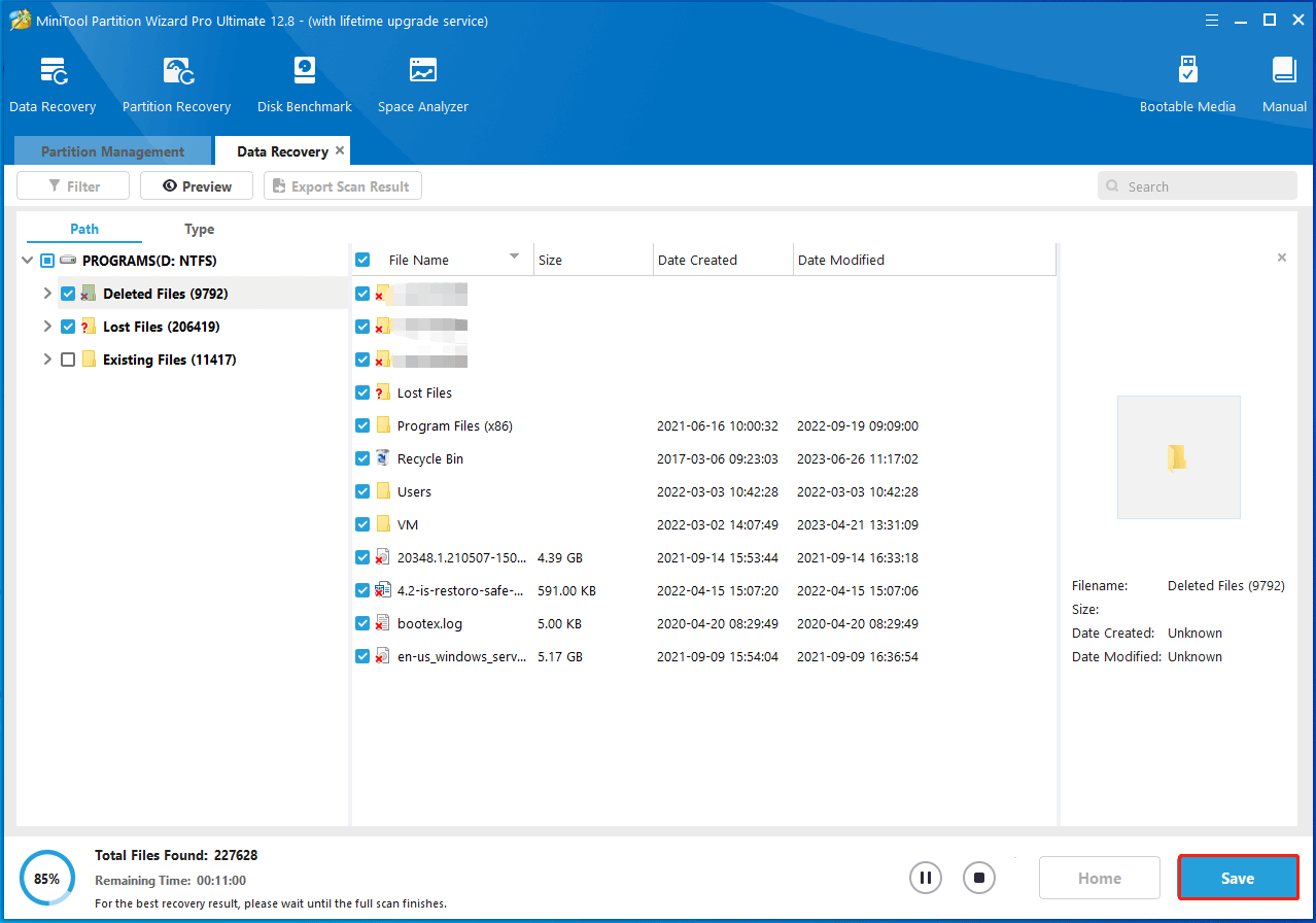 save nan needed files