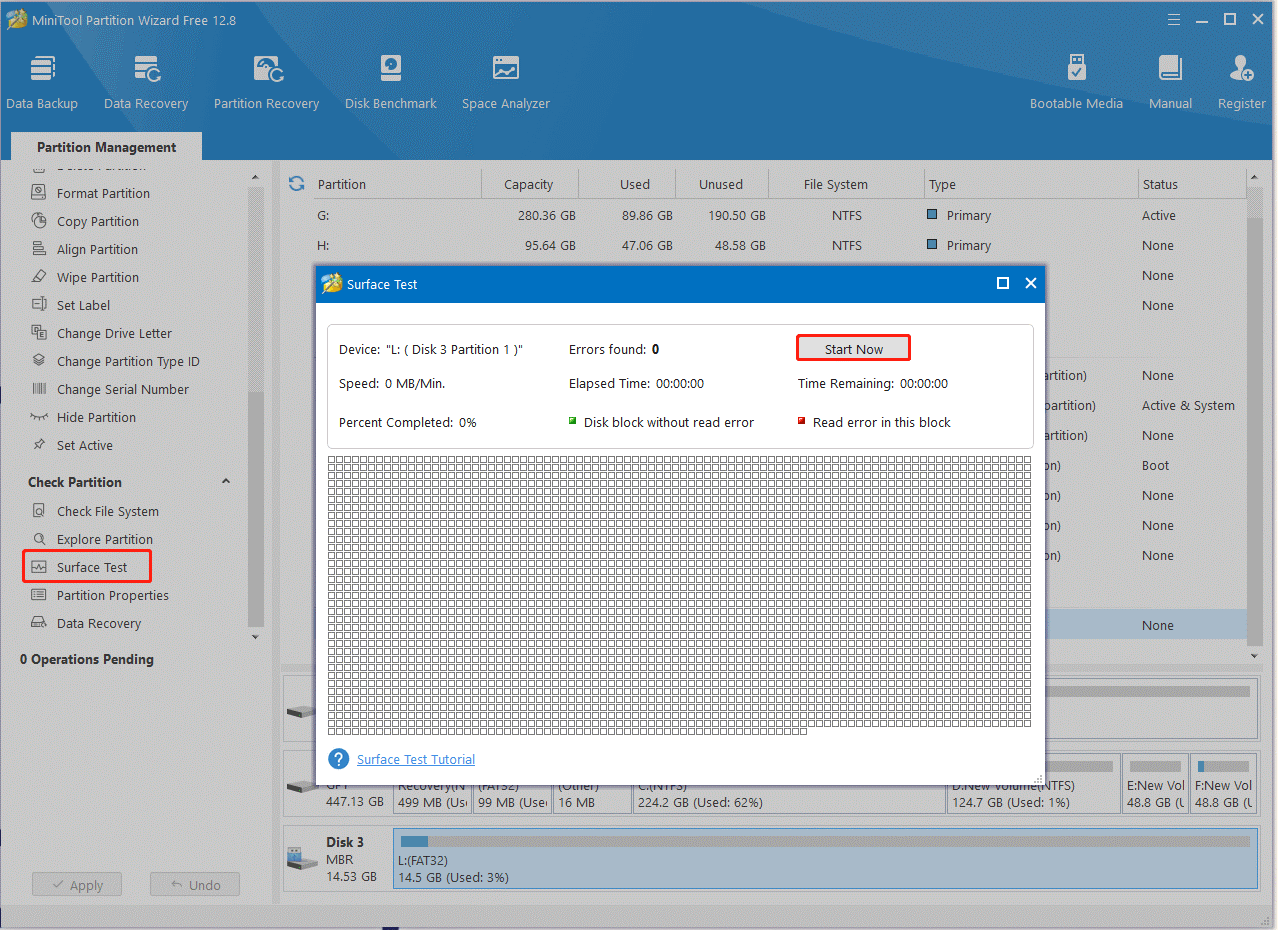 check SD Card correction utilizing MiniTool