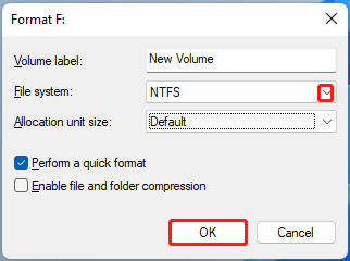 format a drive to NTFS using File Explorer