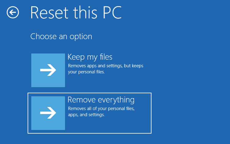 reset this PC