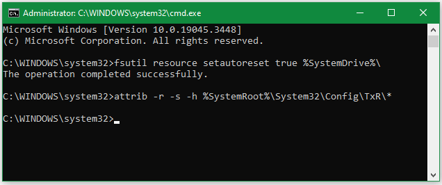 reset the Transactional Logfiles