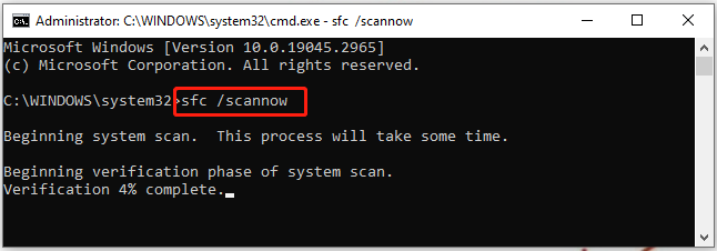 run an SFC in CMD