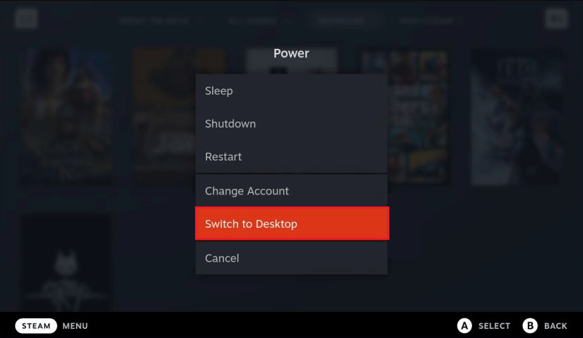Select Switch to Desktop