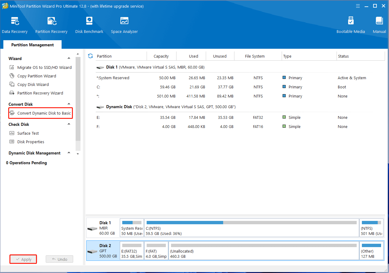 convert move disk to basal utilizing MiniTool