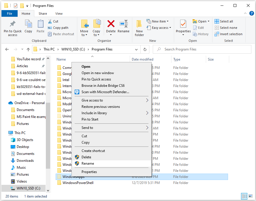 rename to WindowsApps folder