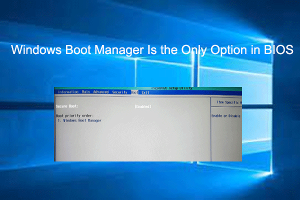 [Solved] Windows Boot Manager Is the Only Option in BIOS