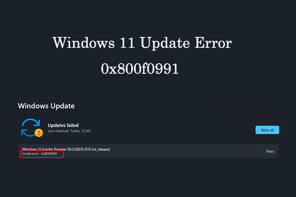 0x800f0991 Update Error: How to Fix It on Windows 11?