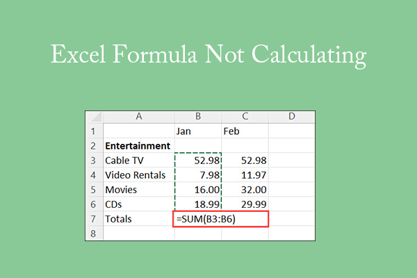 Fix the Excel Formula Not Calculating/Working Issue
