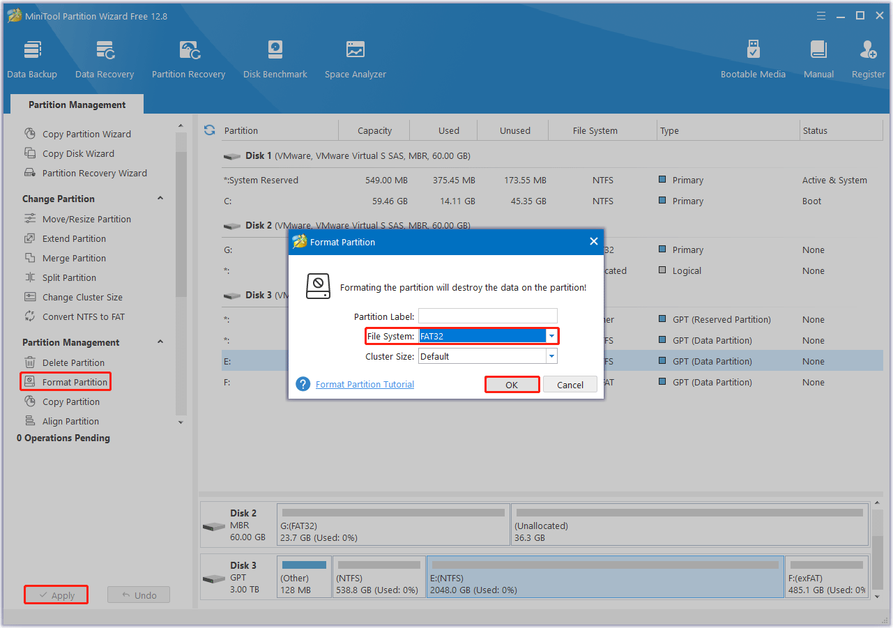 format partition with MiniTool Partition Wizard