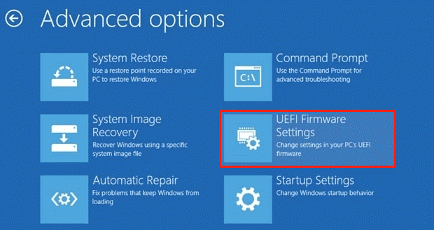 select UEFI Firmware Settings