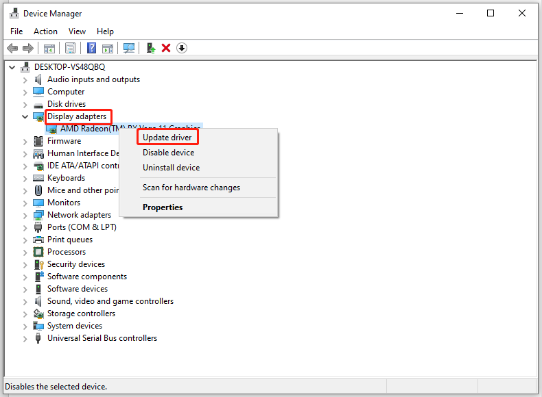 click Update driver