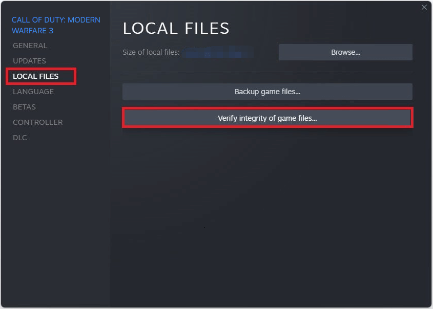 Click Verify integrity of game files
