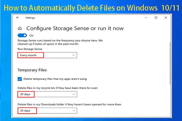 How to Automatically Delete Files on Windows 10/11? 4 Ways