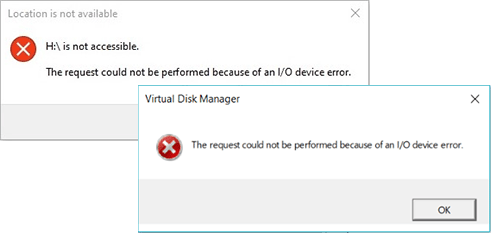 disk or partition IO device error
