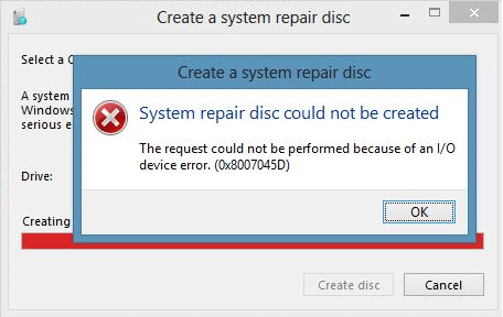 system image IO device error