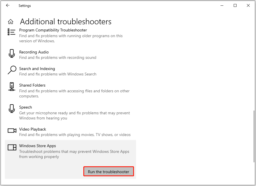 click Run nan troubleshooter