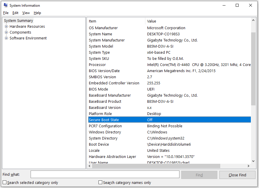 check Secure Boot State