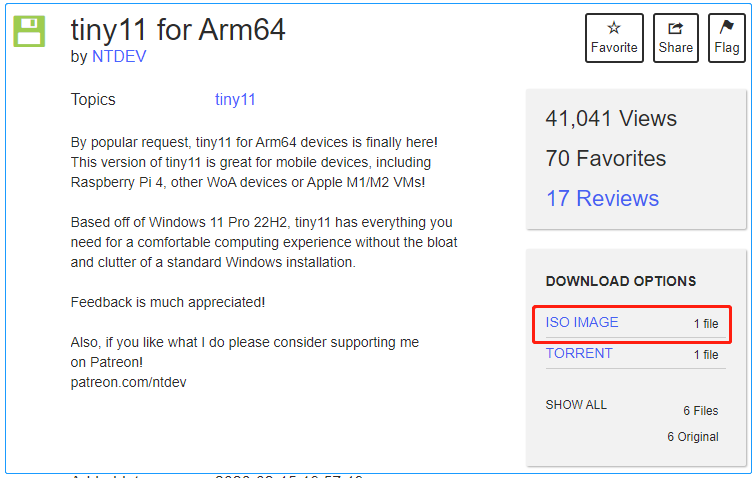 download Tiny11 for Arm64