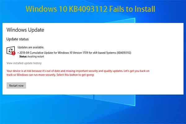 Windows 10 KB4093112 Fails to Install, Fix It Now