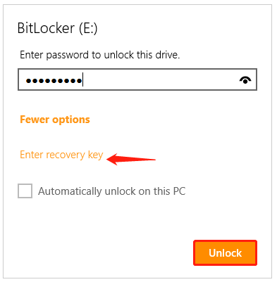 unlock BitLocker encrypted drive