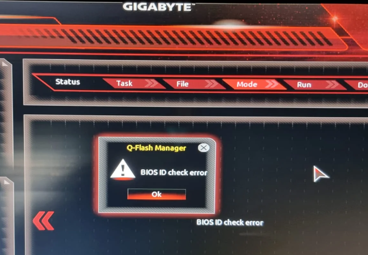 Gigabyte BIOS ID check error