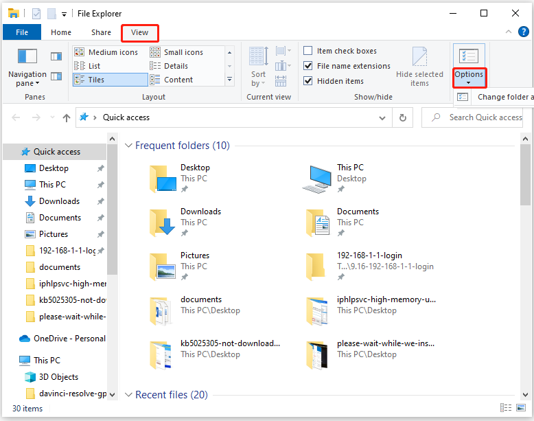 Общие параметры