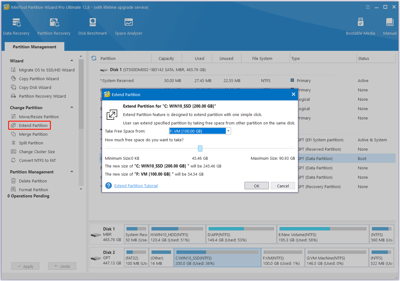 use the Extend Partition feature