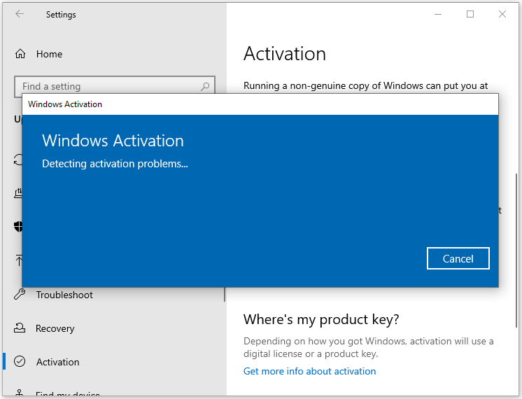 detect Windows activation errors