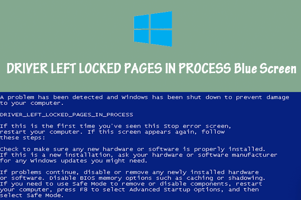 How to Fix DRIVER LEFT LOCKED PAGES IN PROCESS Blue Screen